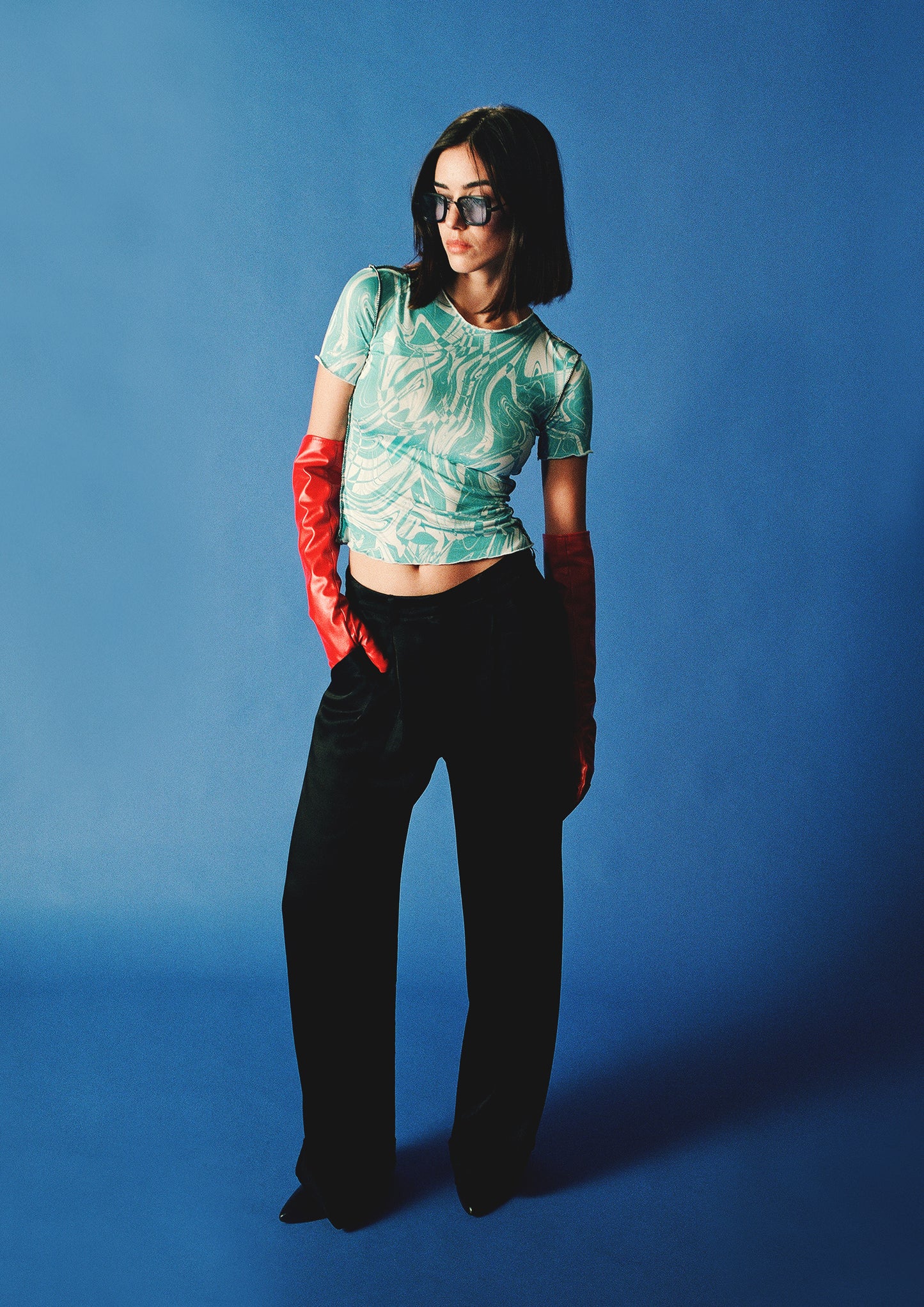 Tailored trousers- shiny