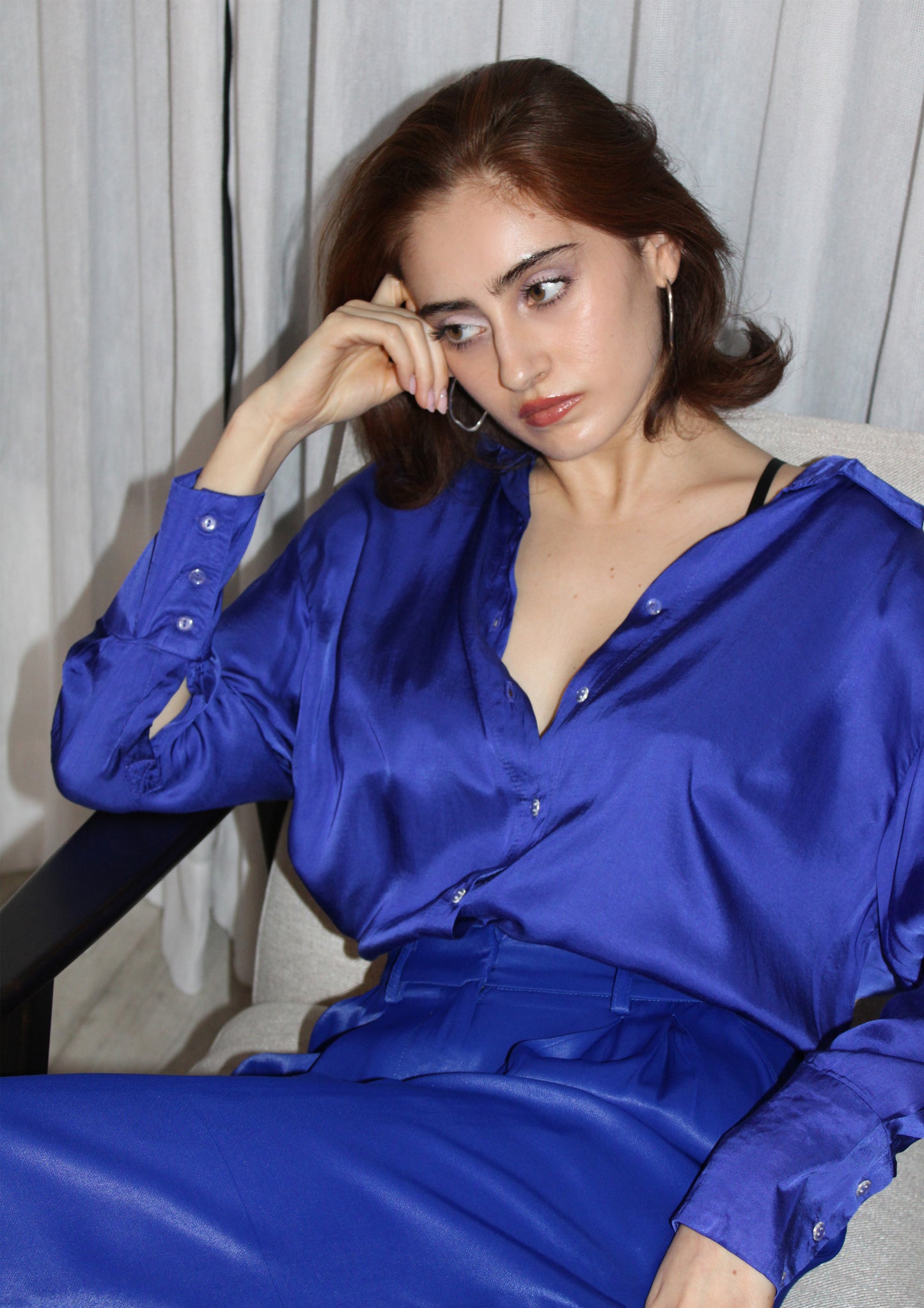 Royal blue Button-up shirt