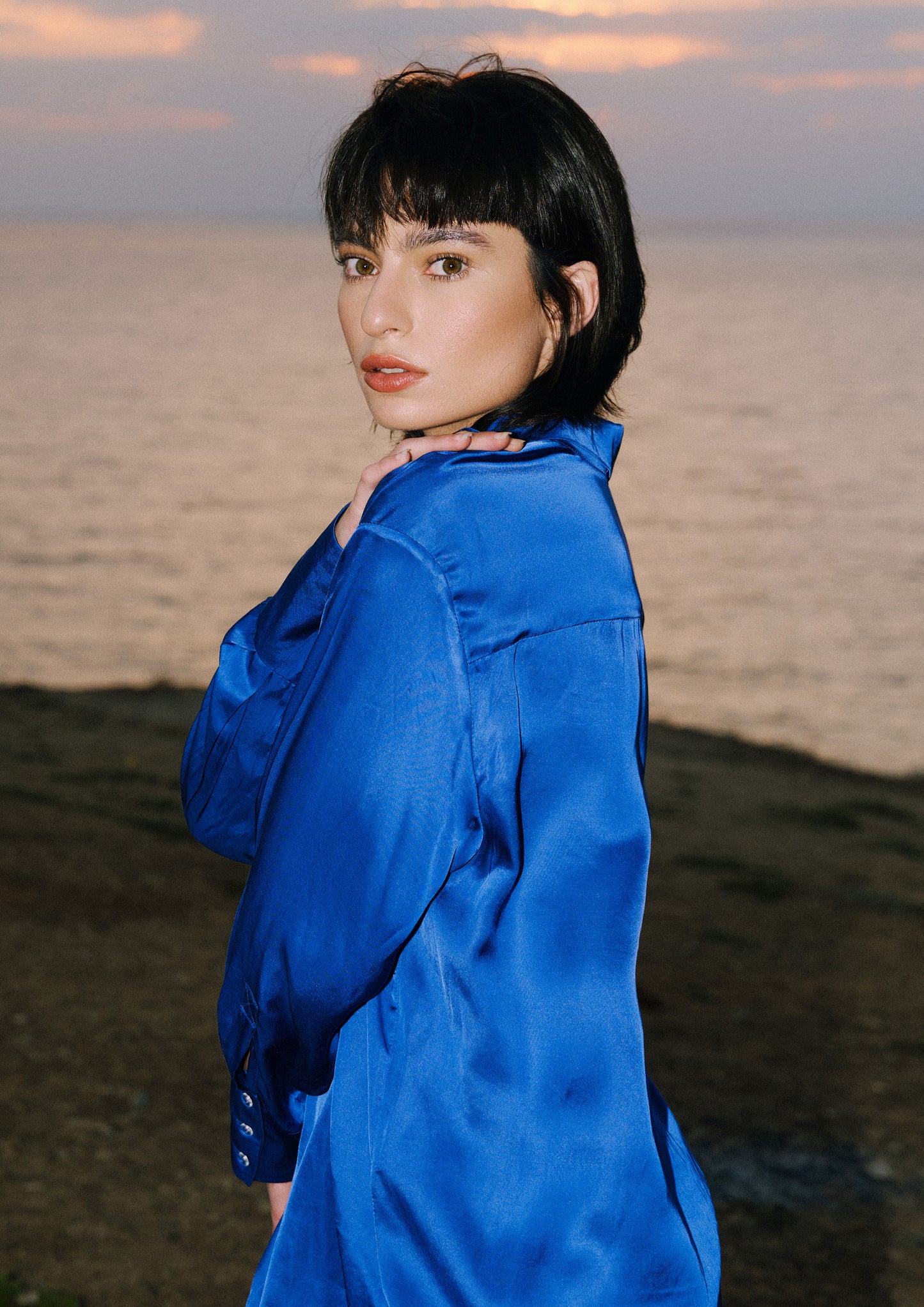 Royal blue Button-up shirt