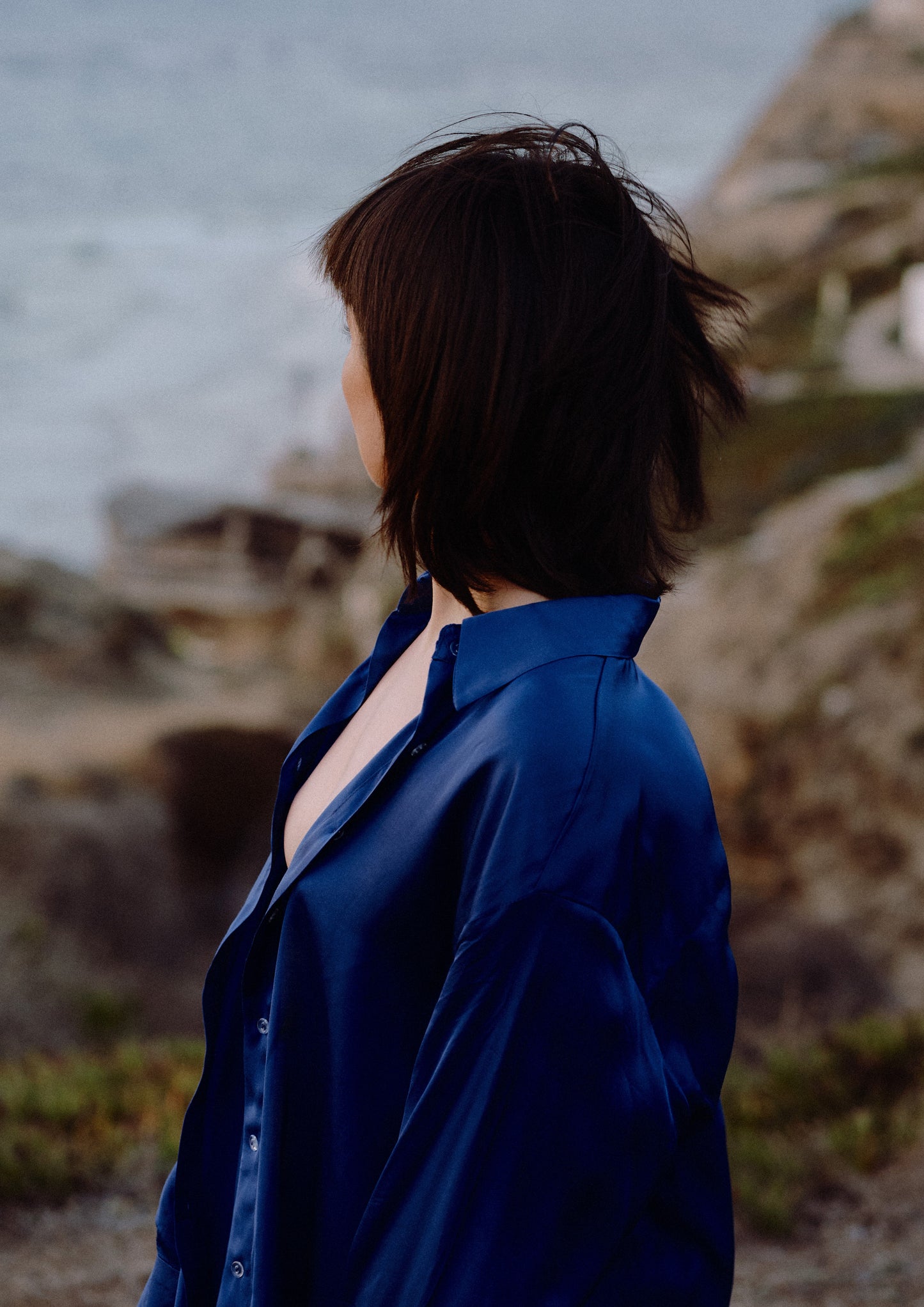 Royal blue Button-up shirt